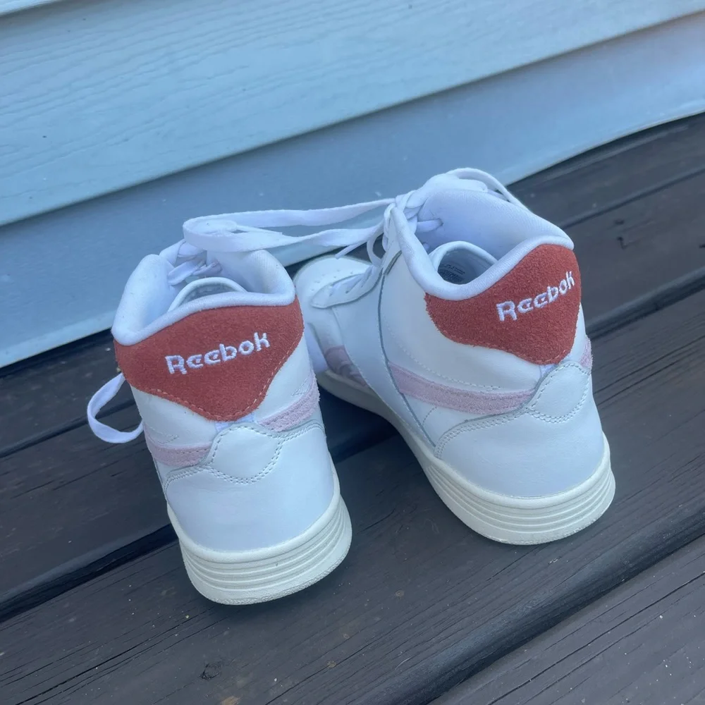 Reebok White and Pink High-Top Sneakers - Picture 4 of 7